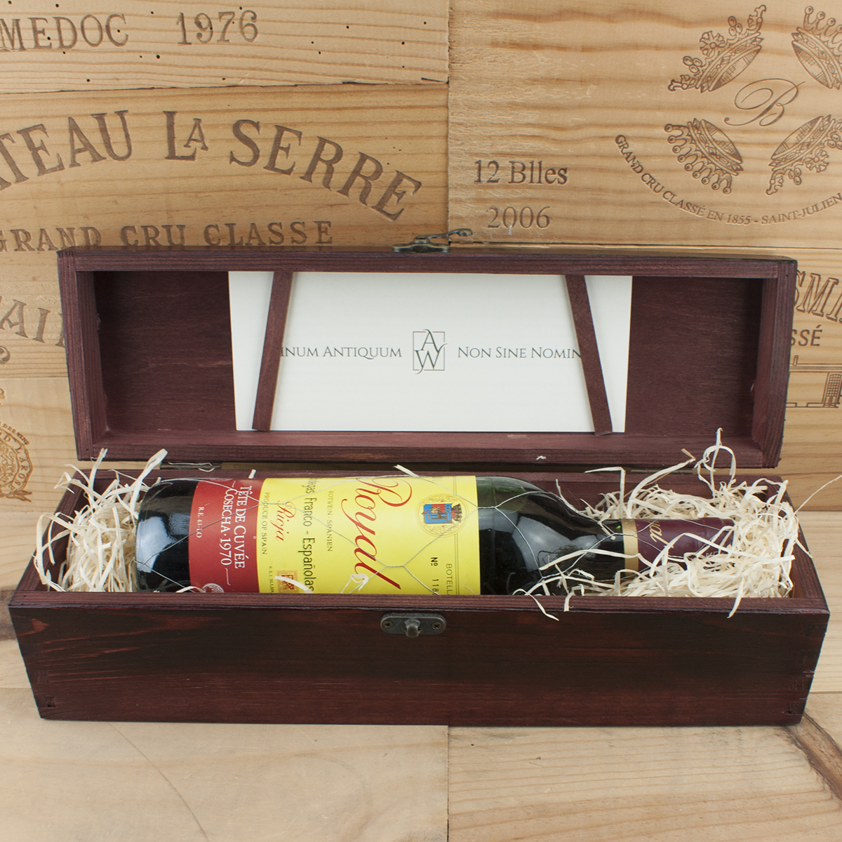 1970 Rioja Royal Bodegas Franco in the red box